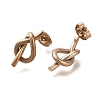 Ion Plating(IP) 304 Stainless Steel Knot Stud Earrings EJEW-C117-01RG-2