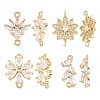 4Pcs 4 Styles K9 Glass & Cubic Zirconia Connector Charms FIND-YW0011-98-1