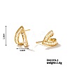 Geometric Water Drop Earrings with Hollow Out and Full Drill CM2318-1-1