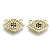 Brass Micro Pave Clear Cubic Zirconia Charms KK-N227-39-NF-1