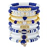 1 Set Handmade Polymer Clay Heishi Beads Stretch Bracelets Set BJEW-SZ0002-67B-01-1
