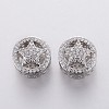 Brass Micro Pave Cubic Zirconia European Beads OPDL-P001-19-1