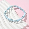 Round Natural Hemimorphite Beaded Stretch Bracelets for Men Women BJEW-B136-01A-3