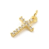 Cross Shape Rack Plating Brass Micro Pave Cubic Zirconia Pendants KK-S396-07B-2