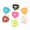 Real 18K Gold Plated Brass Enamel Pendants KK-A150-05G-RS-1