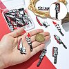 20Pcs 10 Styles Printed Opaque Acrylic Pendants MACR-CJ0001-87-4