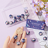30pcs Round with Flower Pattern Silicone Focal Beads SIL-SC0002-03D-3