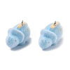 Flocking Opaque Resin Pendants RESI-F064-A16-1