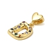 Rack Plating Brass Micro Pave Clear Cubic Zirconia Perdants KK-C067-12G-D-2