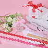 3 Rolls 3 Colors Heart Valentine's Day Polyester Lace Trim OCOR-FG0002-74-6