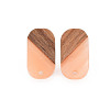 Opaque Resin & Walnut Wood Stud Earring MAK-N032-034-B01-2
