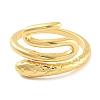 Snake Rack Plating Brass Open Cuff Rings for Women RJEW-Z059-22G-2