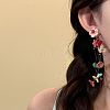 Acrylic & Titanium Alloy & Glass Stud Dangle Earrings for Women WG621FA-01-3