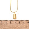 304 Stainless Steel Rectangle Pendant Snake Chain Necklaces for Women Men EJEW-Z044-02G-3