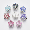 Brass Cubic Zirconia European Beads ZIRC-N038-04-1