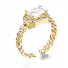 Brass Micro Pave Cubic Zirconia Cuff Rings RJEW-Q161-003D-NF-1