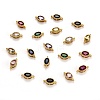 Real 18K Gold Plated Brass Micro Pave Cubic Zirconia Links Connectors ZIRC-L100-013G-1