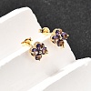 Brass Flower Stud Earrings EJEW-A135-10G-2