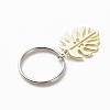 5Pcs Monstera Leaf Alloy Pendant Keychain X-KEYC-JKC00413-5