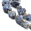 Electroplated Natural Druzy Agate Beads Strands G-G289-02C-4