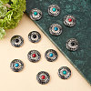 Gorgecraft 12Pcs 4 Colors 1-Hole Alloy & Turquoise Buttons FIND-GF0003-46-4