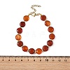 Natural Agate(Dyed & Heated) Round Beaded Bracelets for Women BJEW-JB14153-4