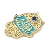 Brass Micro Pave Clear Cubic Zirconia Pendants CU-CBA6B6F-23G-A-2