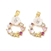 Brass Micro Pave Colorful Cubic Zirconia Pendants CU-CBA8C34-05G-1