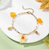Leaf Acrylic Charm Bracelets BJEW-JB12613-2