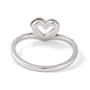 304 Stainless Steel Heart Finger Ring for Women RJEW-C086-06-P-3