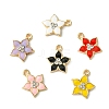30Pcs 6 Colors Flower Alloy Enamel Pendants ENAM-CJ0006-21-3