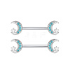 316L Surgical Stainless Steel Moon Nipple Rings WG12885-07-1