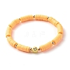Round Imitation Amber & Polymer Clay Beads Stretch Bracelets Sets BJEW-JB07440-6