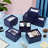 Paper Jewelry Watch Packing Boxes with PVC Window Lid and Pillow Inside CON-WH0089-259A-4