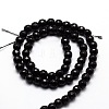 Faceted Natural Black Onyx Round Beads Strands G-E319B-6mm-01-2