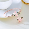 Rose Alloy Enamel Cuff Bangle & Cuff Rings Sets FS-WGBA561-03-1