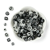 200Pcs Opaque Black Acrylic Beads MACR-FS0001-86-2