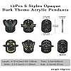 12Pcs 6 Styles Opaque Dark Theme Acrylic Pendants OACR-CJ0002-09-8