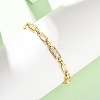 Oval & Paperclip Brass Micro Pave Cubic Zirconia Link Chain Bracelets for Women BJEW-D458-01G-02-4