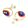 Evil Eye Handmade Glass Seed Beads Dangle Stud Earrings EJEW-MZ00371-01-4