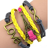 Suede & Imitation Leather Cord Knitted Multi-strand Bracelets WGD6FE3-24-1