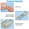 6Pcs 2 Styles Rack Plated Brass Micro Pave Cubic Zirconia Clasps KK-HS0015-01-4