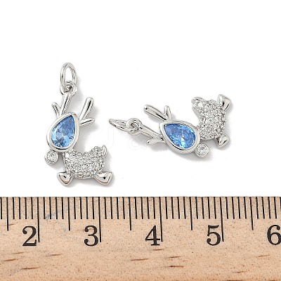 Brass Micro Pave Cubic Zirconia Pendants KK-P325-37P-1