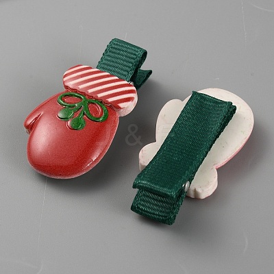 Cute Christmas Acrylic Alligator Hair Clips PHAR-WH0013-03D-1