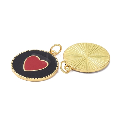 Brass Enamel Pendants KK-C223-19G-01-1