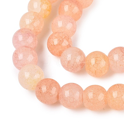 Baking Paint Crackle Glass Beads Strands GLAA-Q106-03A-10-1