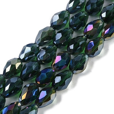 Transparent Electroplate Glass Beads Strands EGLA-N013-T6mm-B15-1
