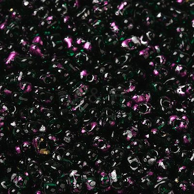 Spray Painted Glass Seed Beads SEED-F005-10A-04-1
