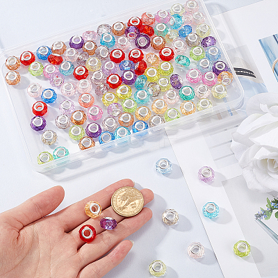120Pcs Resin European Beads FIND-SP0002-05F-1