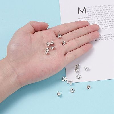Tibetan Style Alloy Flower Bell Filigree Bead Caps X-TIBEB-O005-02-1